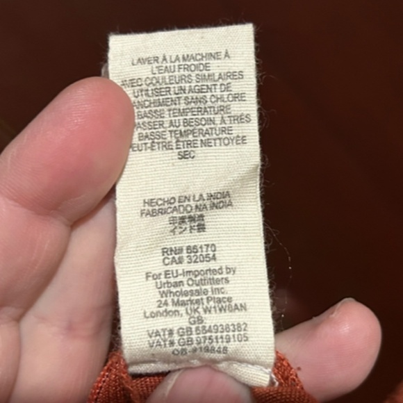 NWOT Urban Outfitters Linen Tie Front Wide Leg Cropped Pants Rust Orange Size M - Picture 14 of 15